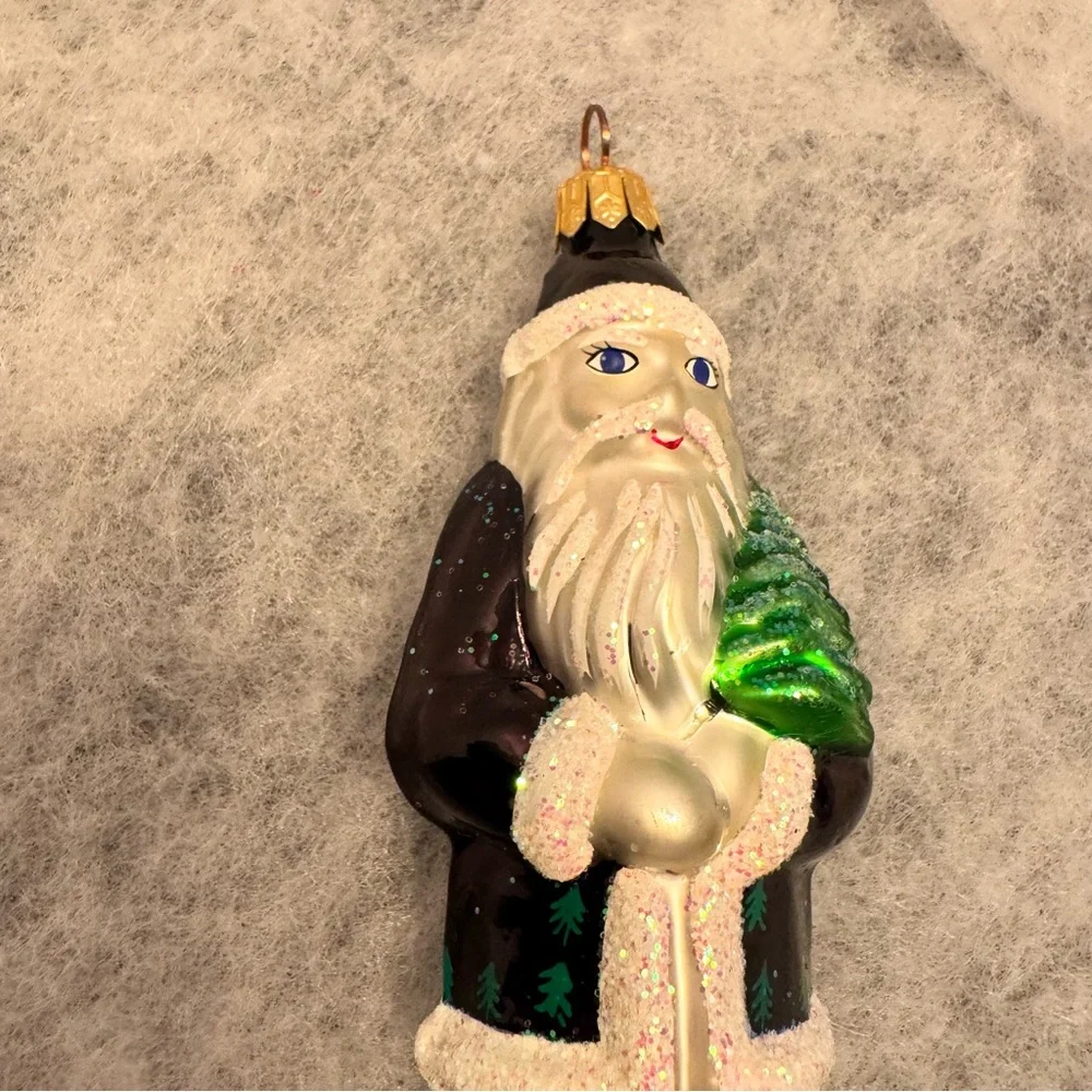 Christopher Radko Russian Santa Claus‎ Black Robe Xmas Tree Ornament Rare